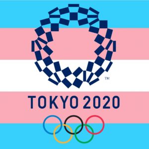 Logo des JO Tokyo aux couleurs trans